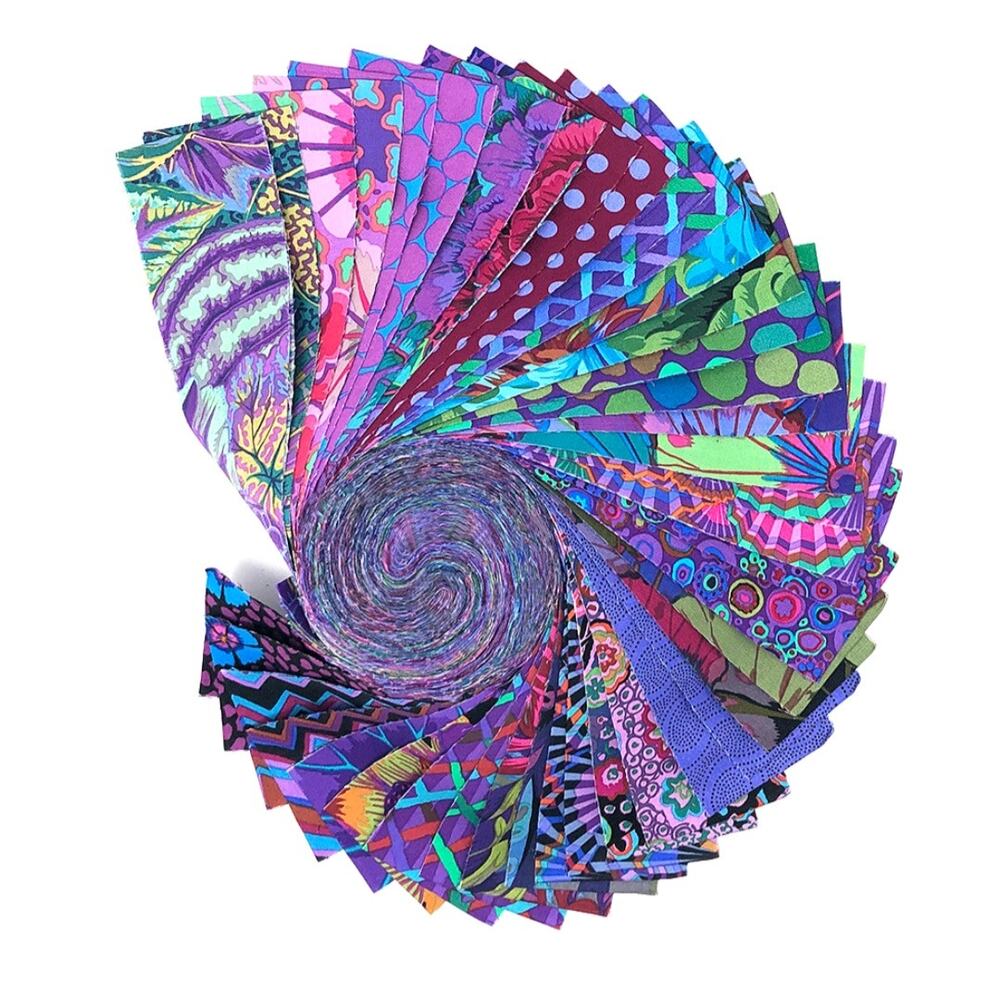 Kaffe Fassett Classics Emperor 40 piece Designer Jelly Roll Free Spirit FB4DRGP